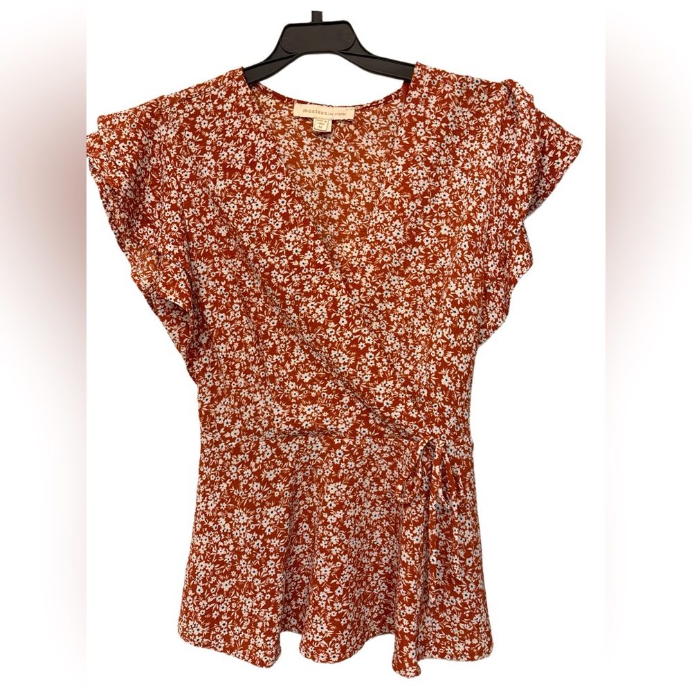 Floral Wrap Over Blouse
